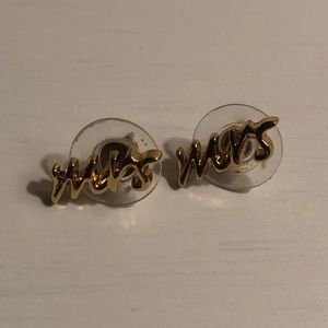 Kate Spade Say Yes “Mrs” Studs in Gold
